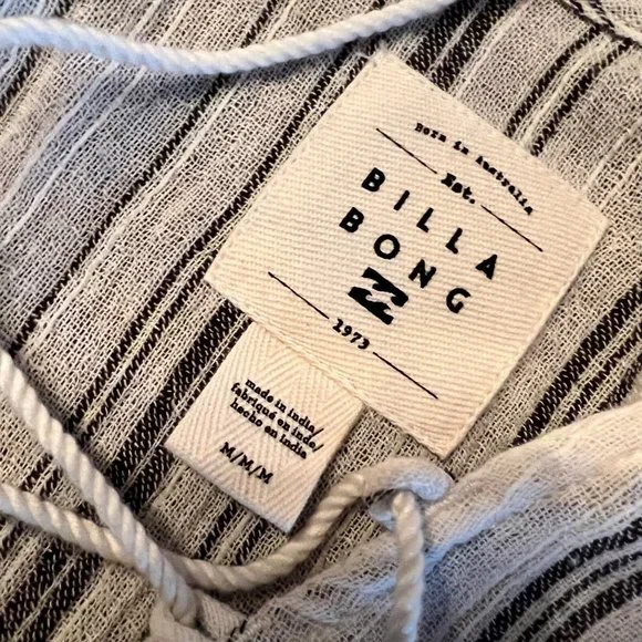 Billabong Grey Stripe Tunic/Coverup M - Picture 8 of 13